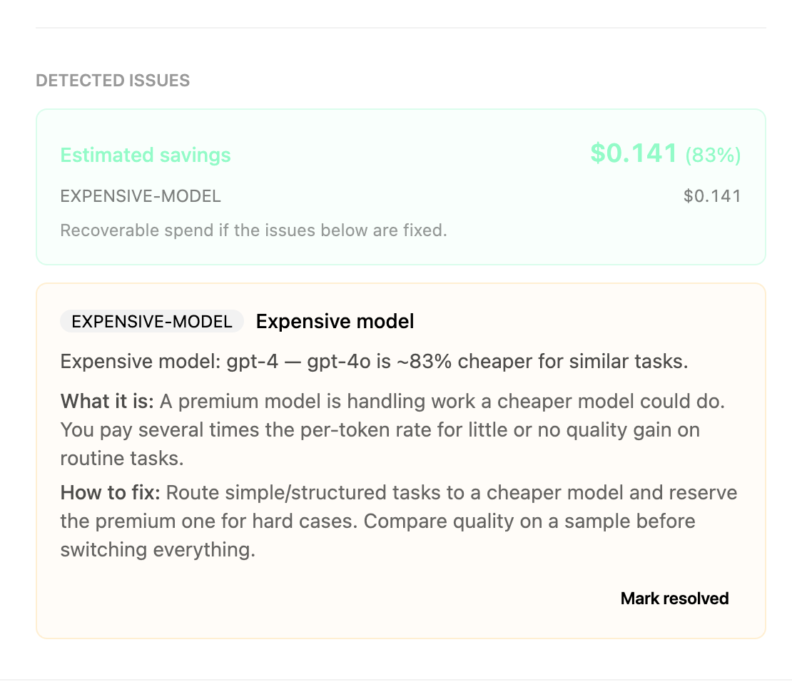 Flaws caught and priced